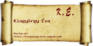Kisgyörgy Éva névjegykártya