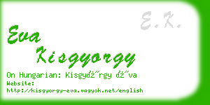 eva kisgyorgy business card